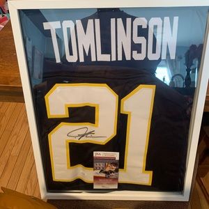 Tomlinson autograph jersey with Coa in frame